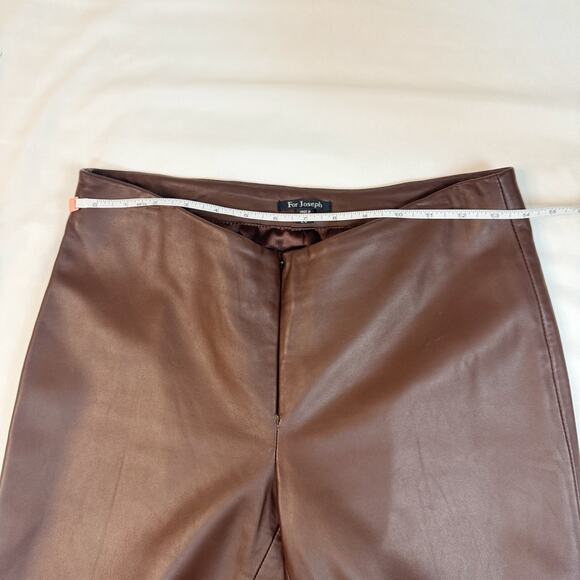 For Joseph Women’s Brown Leather Pants Size 28 High Rise Straight Leg Vtg - Picture 8 of 16